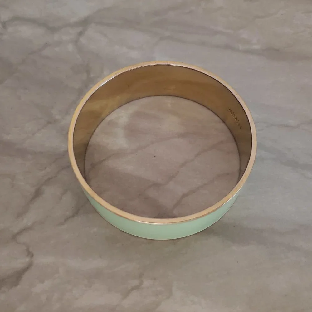 💚 Vintage 2000's 00's Y2K J.Crew Mint Green Enamal Wide Bangle Bracelet 💚